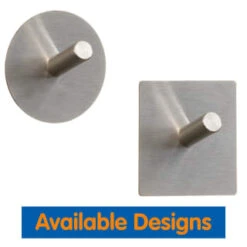 B&M Metal Adhesive Hooks 4pk - Square -B&M Online Store 332165 metal adhesive hoot set of 4 round
