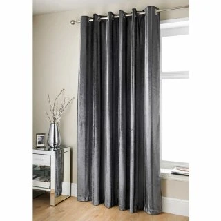 B&M Charcoal Jasmine Sparkle Velvet Eyelet Curtains 46 X 72" 1 B&M Charcoal Jasmine Sparkle Velvet Eyelet Curtains 46 X 72"