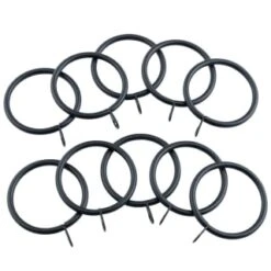 B&M Metal Curtain Rings 10pk - Black