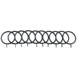 B&M Metal Curtain Rings 10pk - Black -B&M Online Store 369327 metal curtain rings black 3