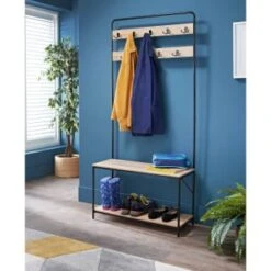 B&M Michigan Coat Rack With Shoe Storage