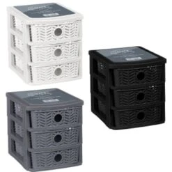 B&M 3 Tier Chevron Storage Organiser - Black 5 B&M 3 Tier Chevron Storage Organiser - Black -B&M Online Store 377462 3 drawer chevron organiser main