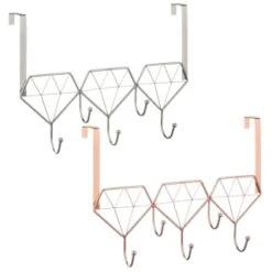 B&M Diamond Geo Overdoor Hooks - Rose Gold -B&M Online Store 377705 diamon geo over door hook main