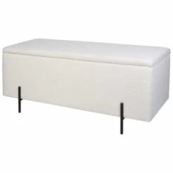 B&M Teddy Fleece Ottoman With Legs