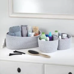 Pilos Set Of 3 Storage Baskets 3pk - Grey