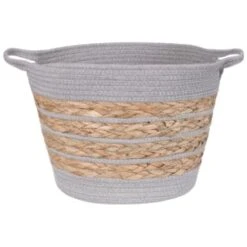 Striped Basket - Grey