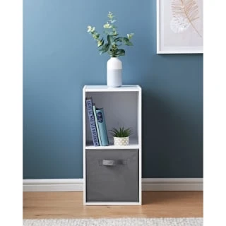 Lokken 2 Cube Basket Storage - White 1 Lokken 2 Cube Basket Storage - White