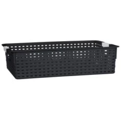 B&M Set Of Three Storage Baskets - Black -B&M Online Store 384207 3pk storage boxes black 2