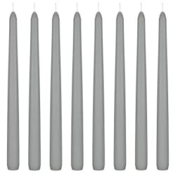 Tapered Candles 8pk - Grey -B&M Online Store 387716 8pk tapered candles grey 2