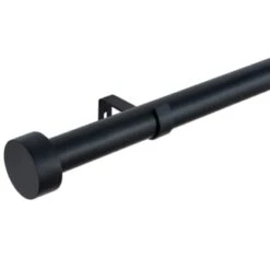 B&M Black Stud End Curtain Pole 120 - 220cm