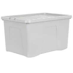 B&M Storage Box With Lid 60L - Grey