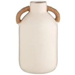 B&M Ceramic Vase With Wicker Handles