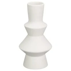 B&M Small Shaped Vase - White