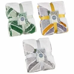 B&M Simply Geo Waffle Throw - Ochre -B&M Online Store 394916 394917 394920 simply geo waffle throw group 1