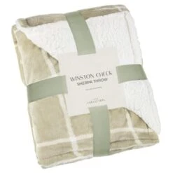 Winston Sage Check Sherpa Throw