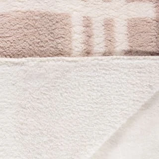 B&M Check Sherpa Throw - Natural 4 B&M Check Sherpa Throw - Natural - Image 4