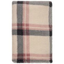 Simply Blush Check Sherpa Throw -B&M Online Store 395364 stripe ocean tide cushion 4