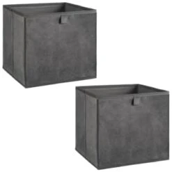 Lokken Velvet Storage Cubes 2pk - Grey -B&M Online Store 395825 2pk velvet lokken storage cubes grey 3