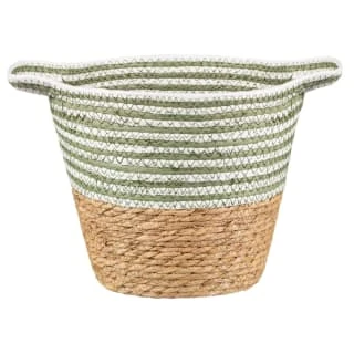 B&M Stripe Top Basket With Handle - Green 1 B&M Stripe Top Basket With Handle - Green
