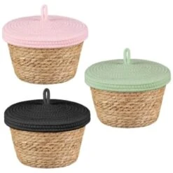 B&M Kendall Basket With Lid - Black -B&M Online Store 395974 395975 395976 kendall basket with lid group
