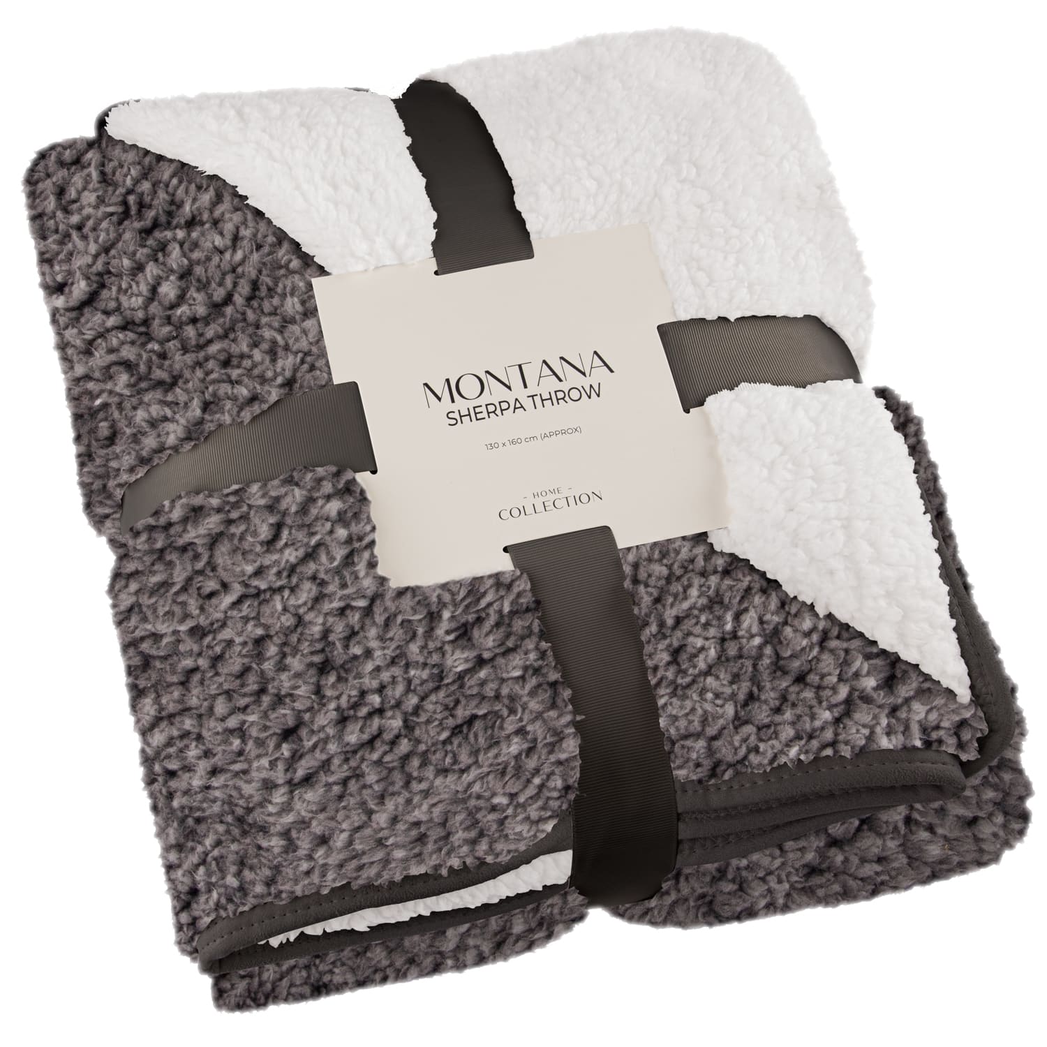 B&M Online Store -B&M Online Store 388866 montana two tone sherpa throw charcoal
